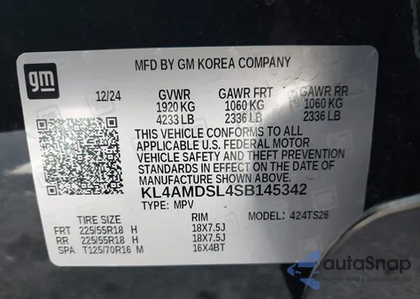 2025 Buick Encore Gx Sport Touring Fwd из США, поврежденный, VIN KL4AMDSL4SB145342